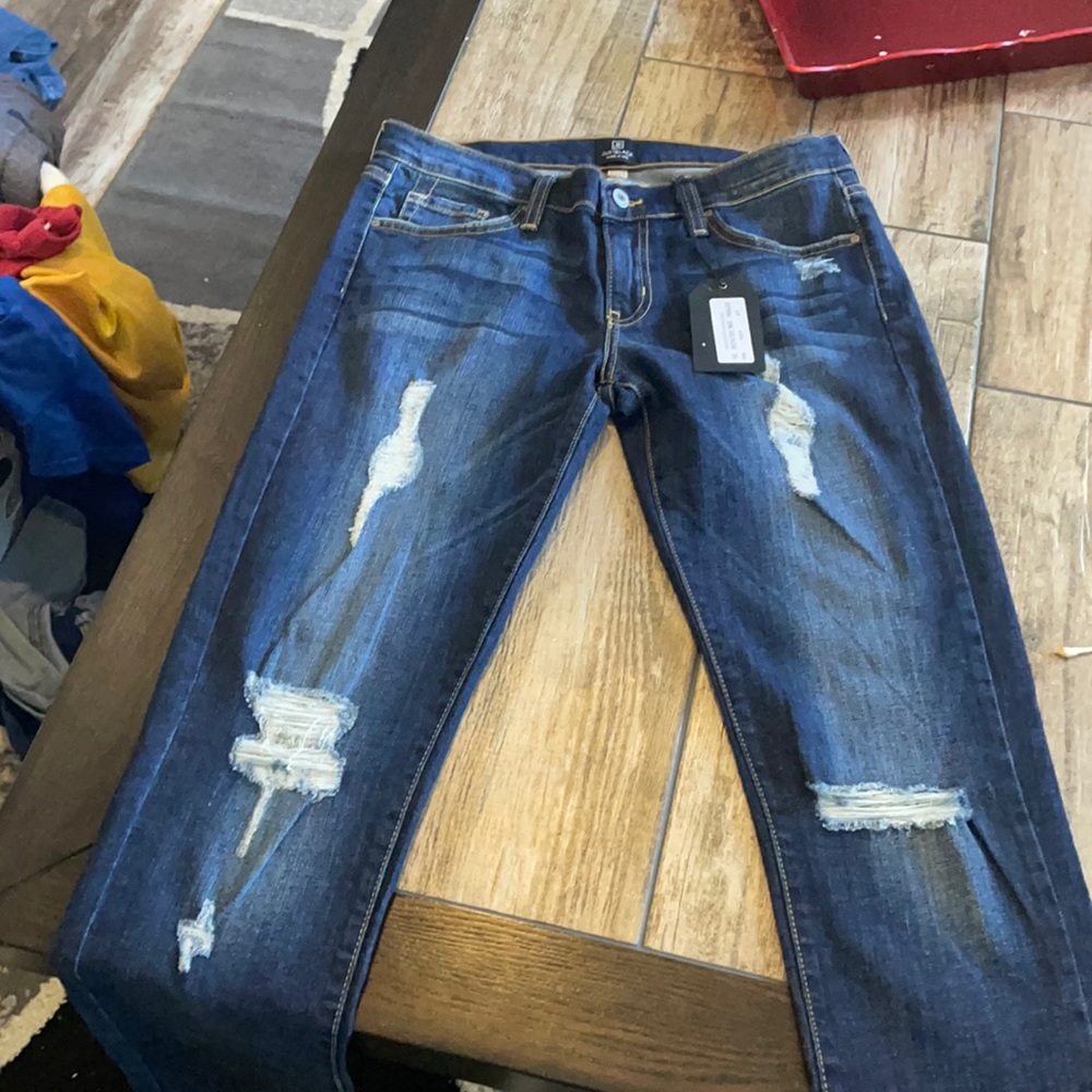 Brand new just black ribbed jeans